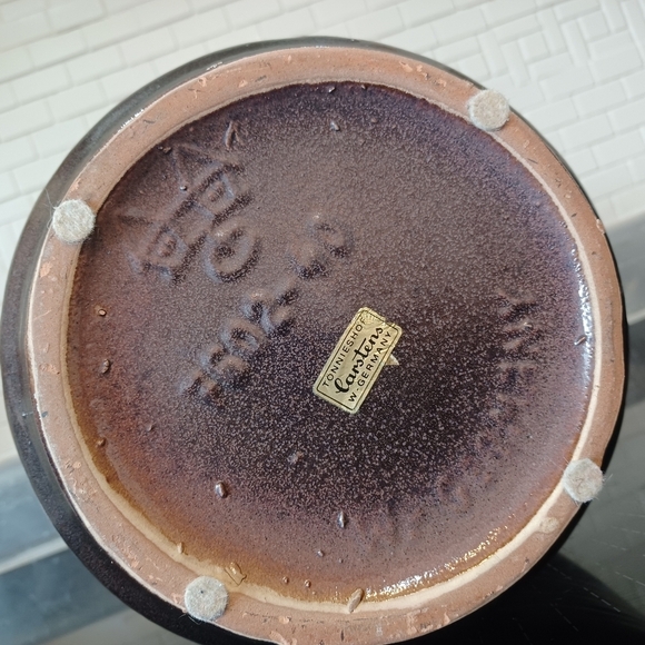 Vintage Carstens Retro Fat Lava W Germany Orange Brown Ceramic Vase - Picture 7 of 12